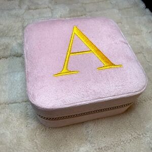 Travel Zip Jewelry Case letter A